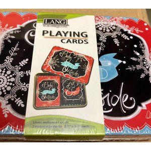 Lang PLAYING CARDS 2 DECKS in Decorative TIN  BABY ITS COLD OUTSIDE   NEW
